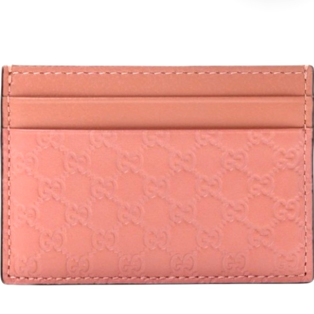 GUCCI Microguccissima Card Holder Soft Pink NEW